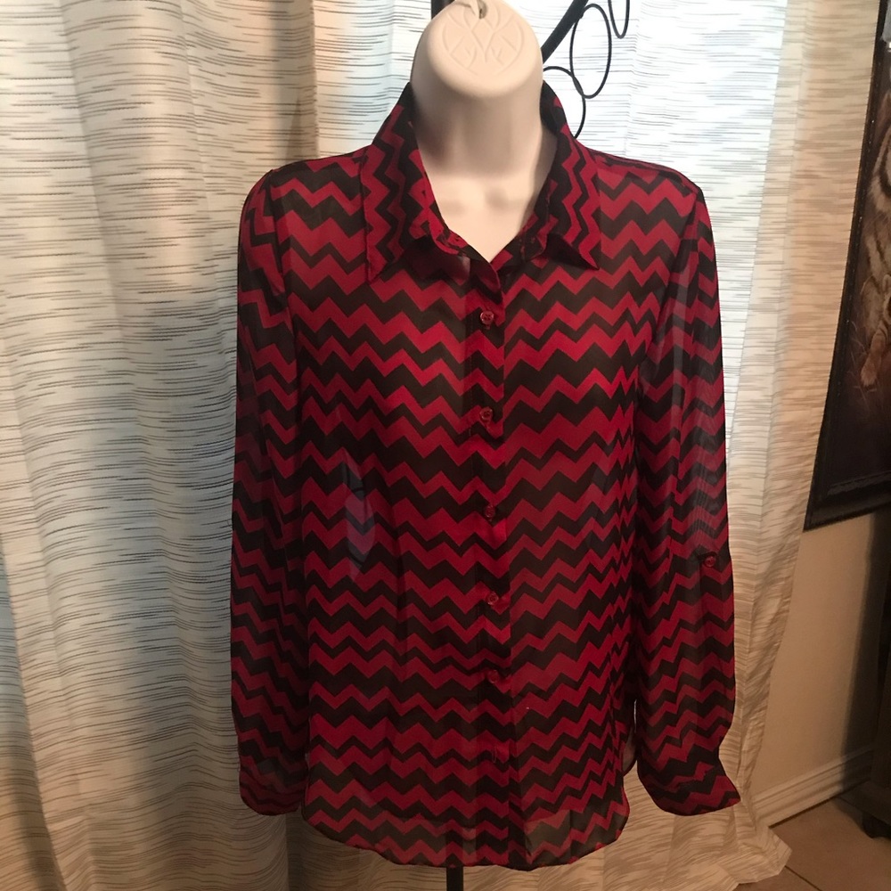Red and black blouse